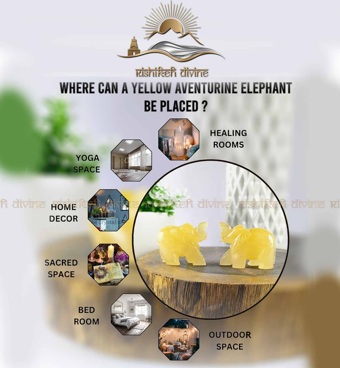 Yellow Aventurine elephant
