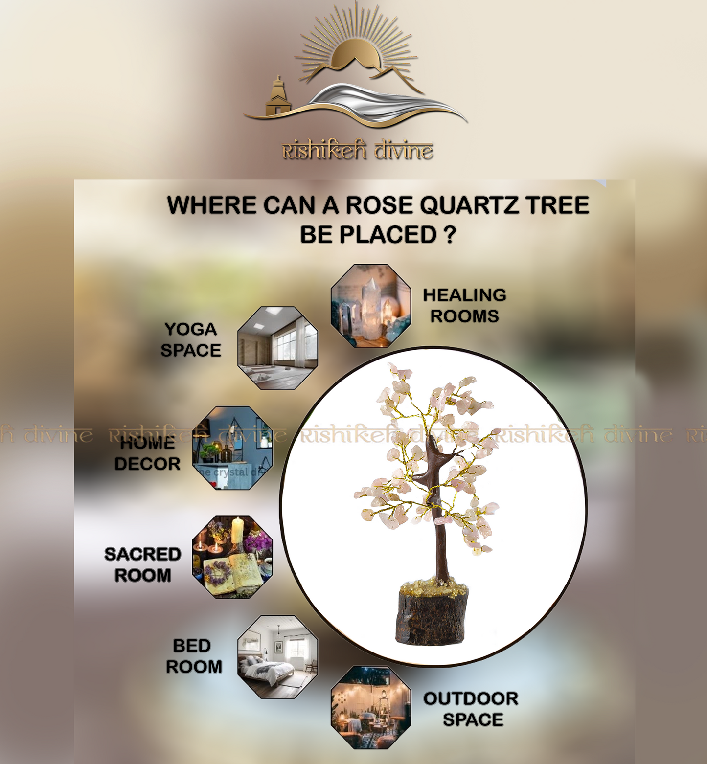 Rose quartz tree