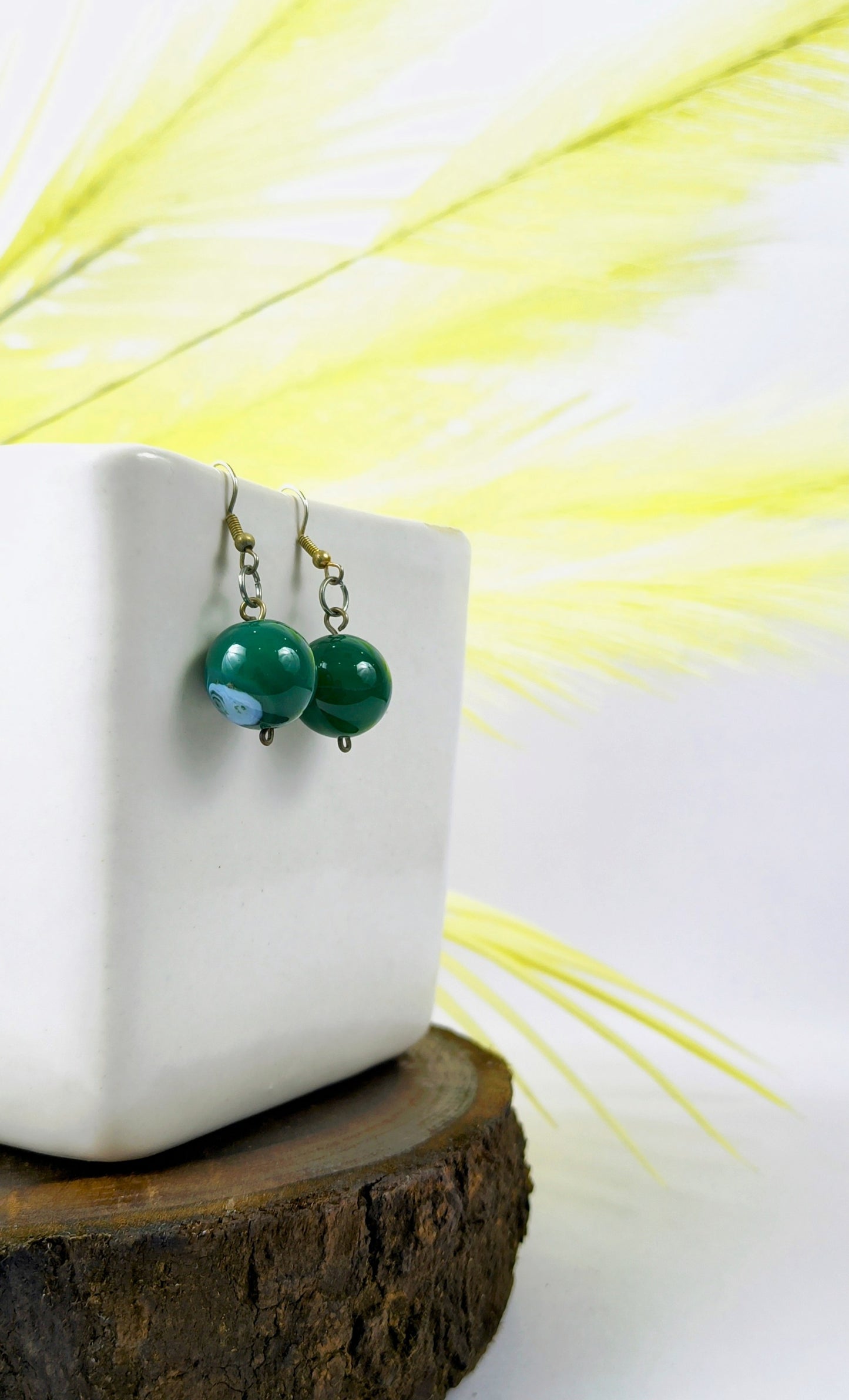 Green agate earrings