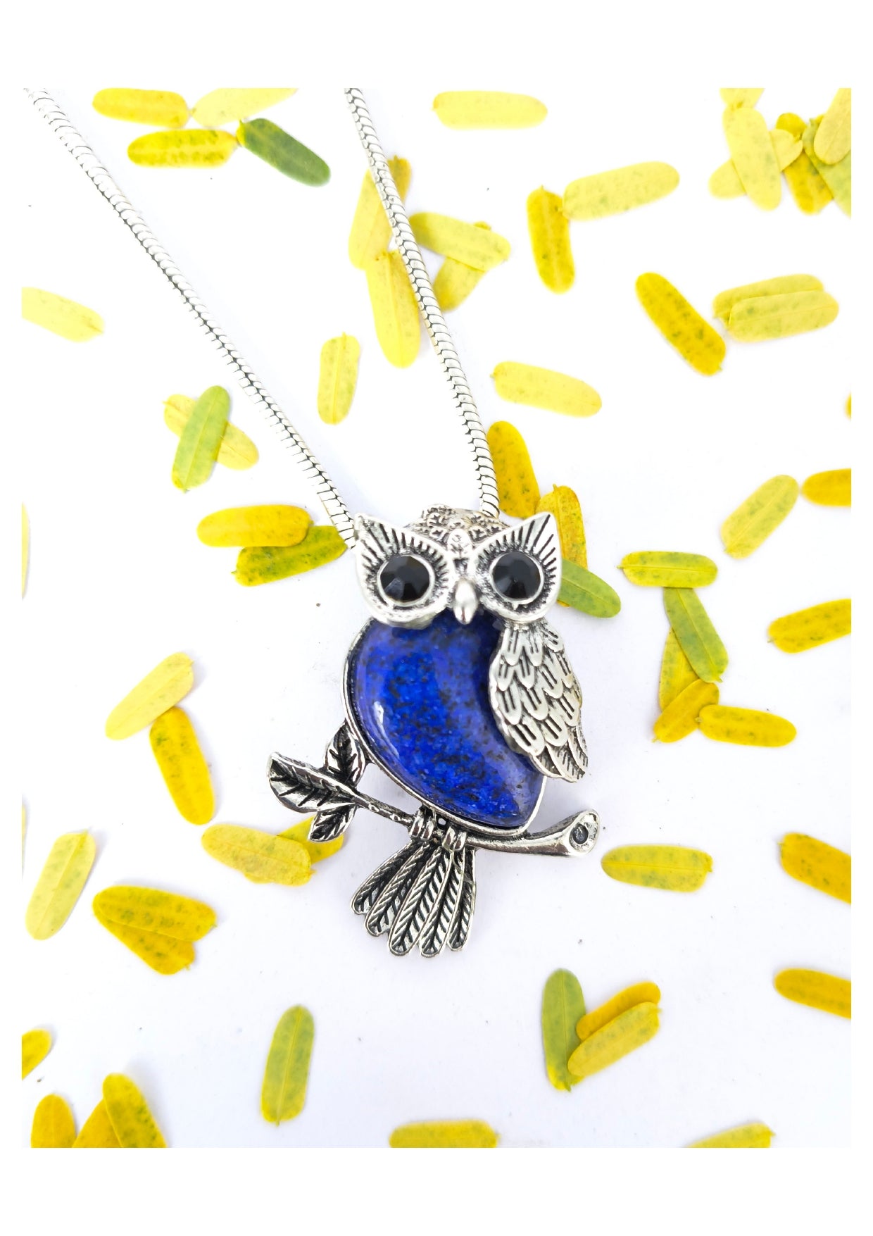 Lapis lazuli owl pendant