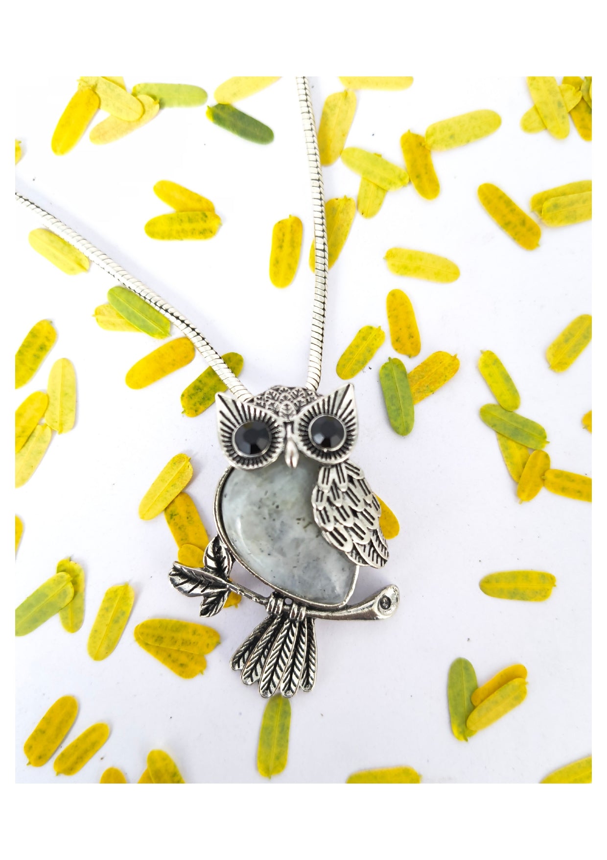 Moonstone owl pendant
