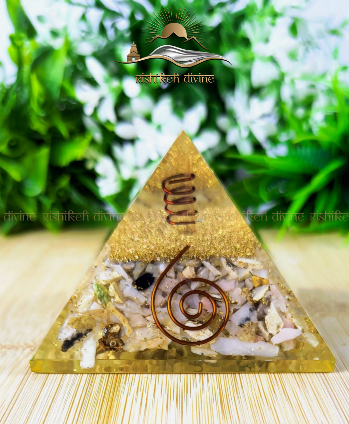 Mother of pearl Orgone pyramid