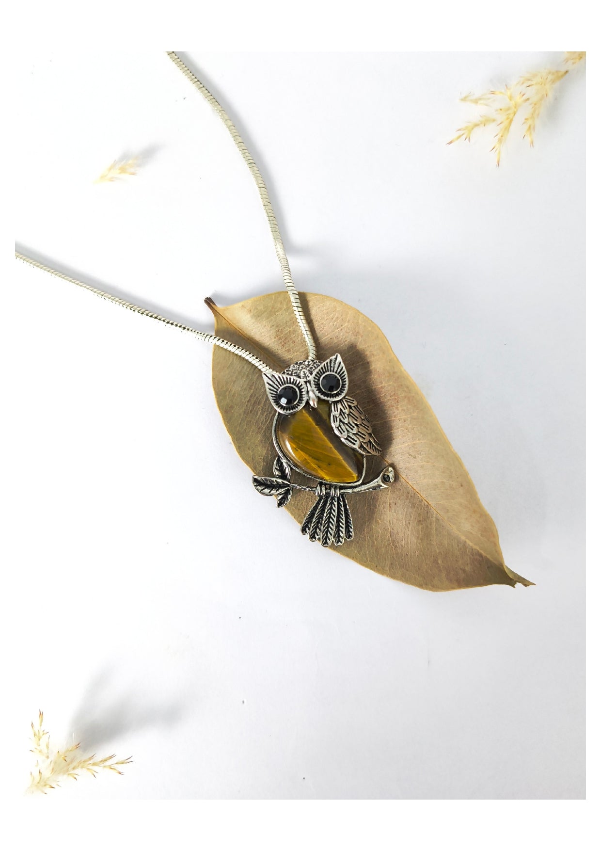 Tiger eye owl pendant