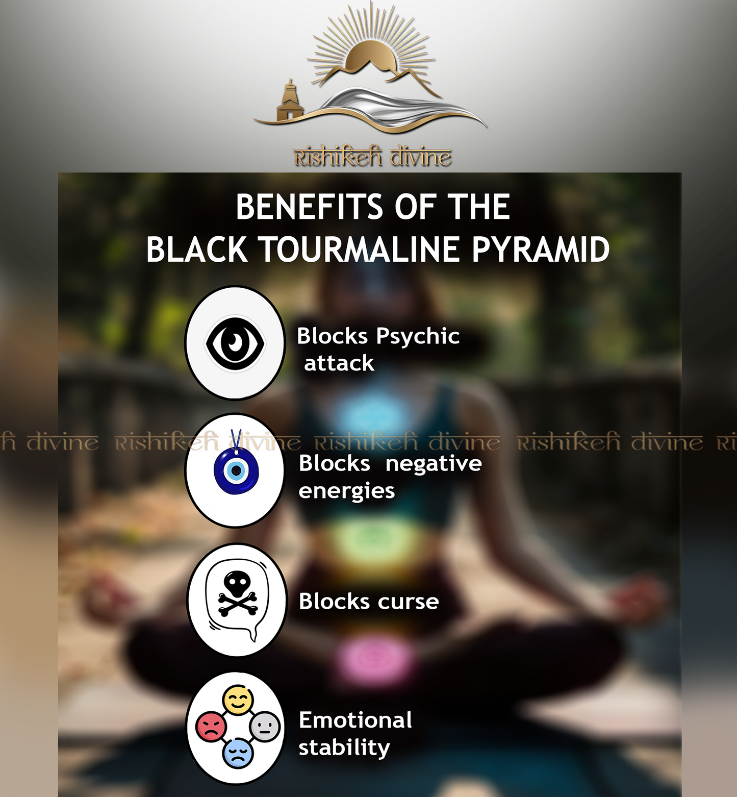 Black tourmaline pyramid