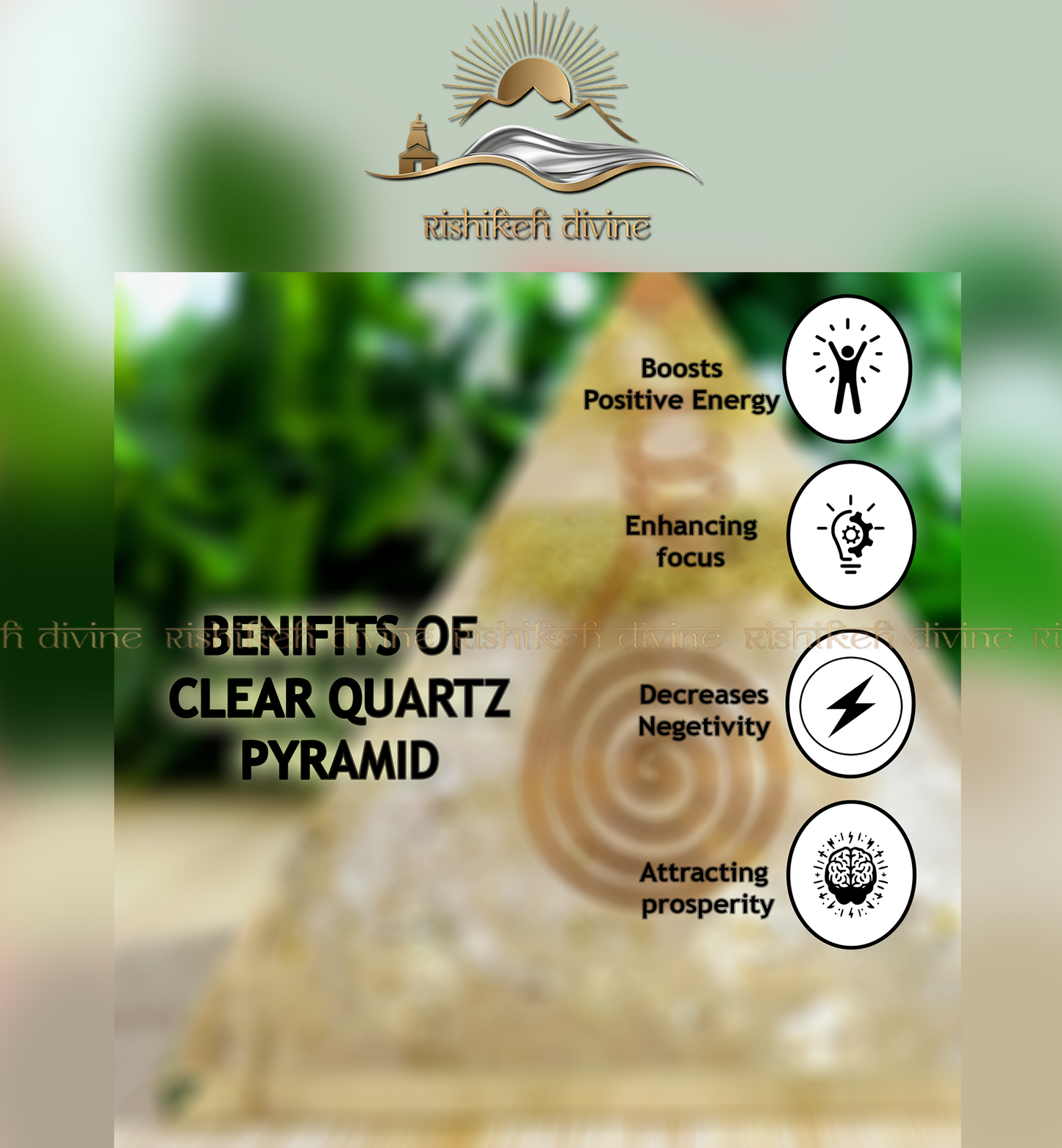 Clear quartz Orgoane pyramid