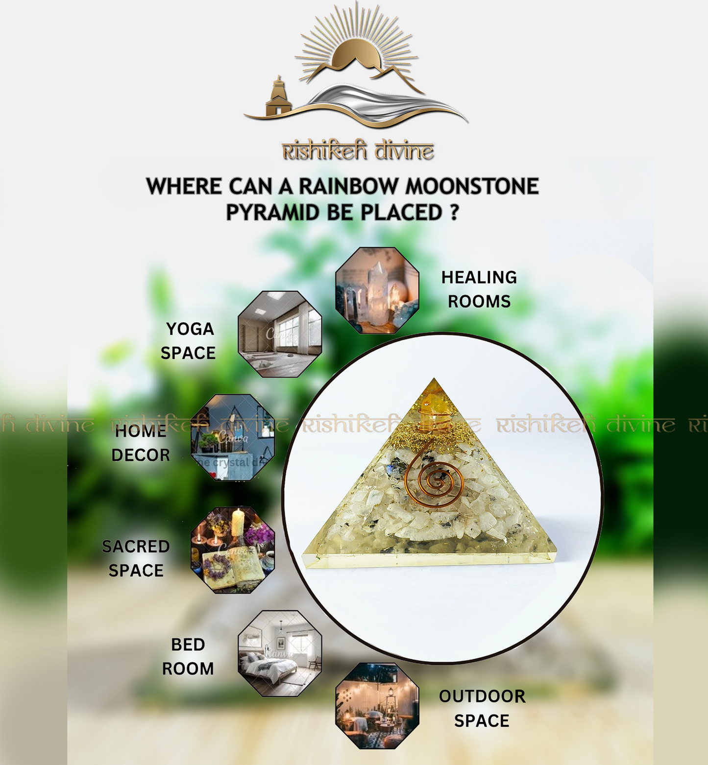 Rainbow Moonstone Orgone Pyramid