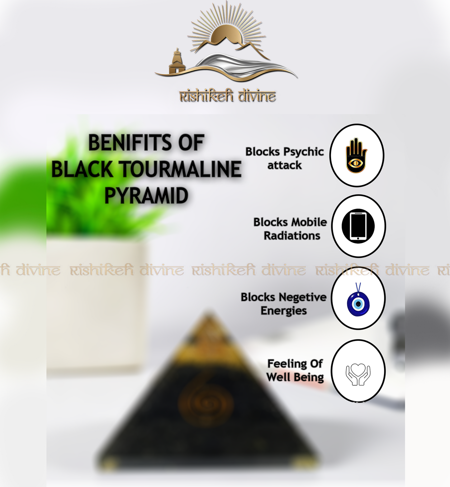 Black Tourmaline Orgone Pyramid