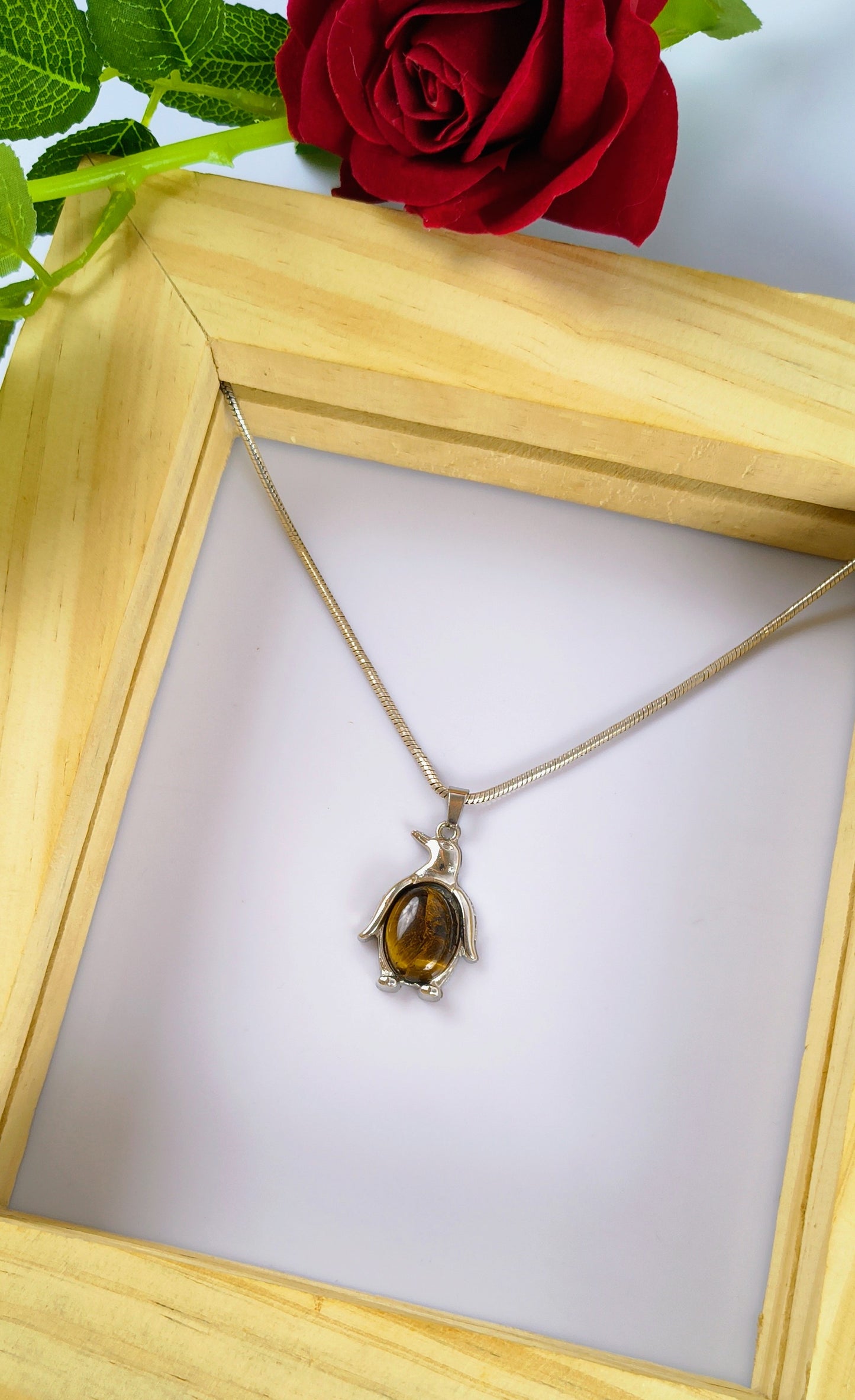 Tiger Eye Penguin Pendant
