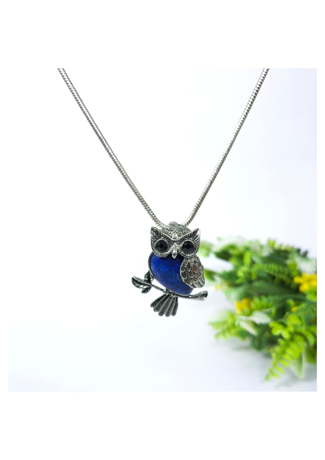 Lapis lazuli owl pendant