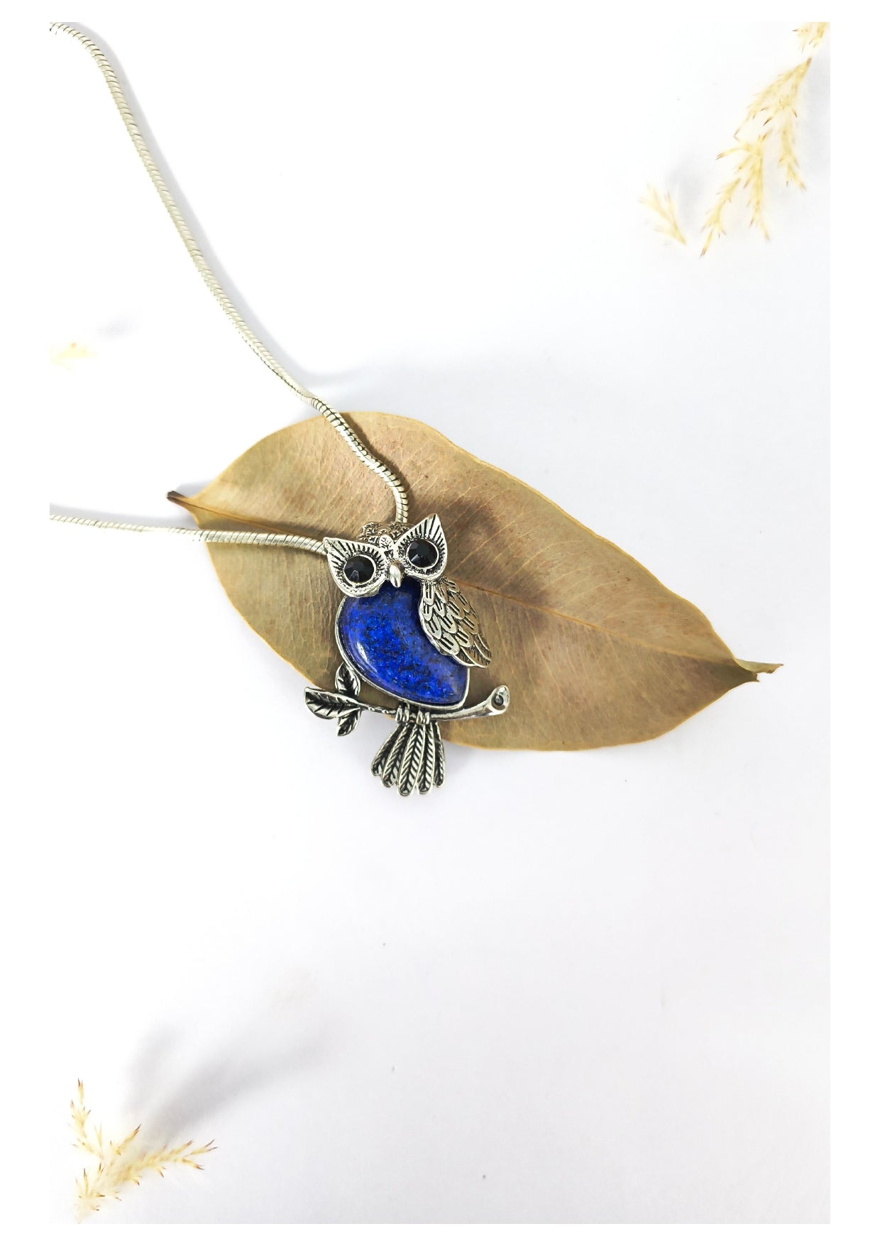 Lapis lazuli owl pendant