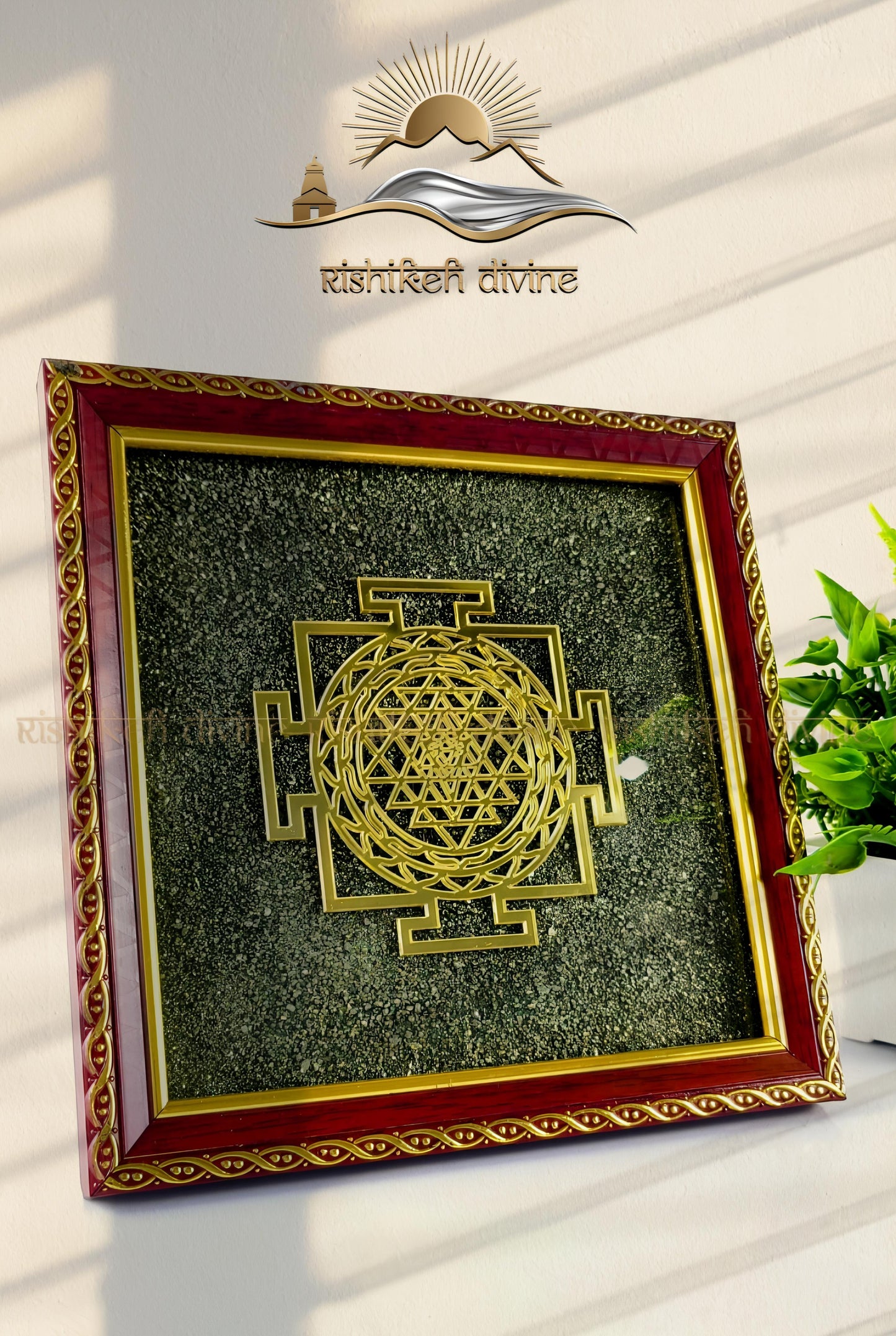 Pyrite Shri-yantra Plate