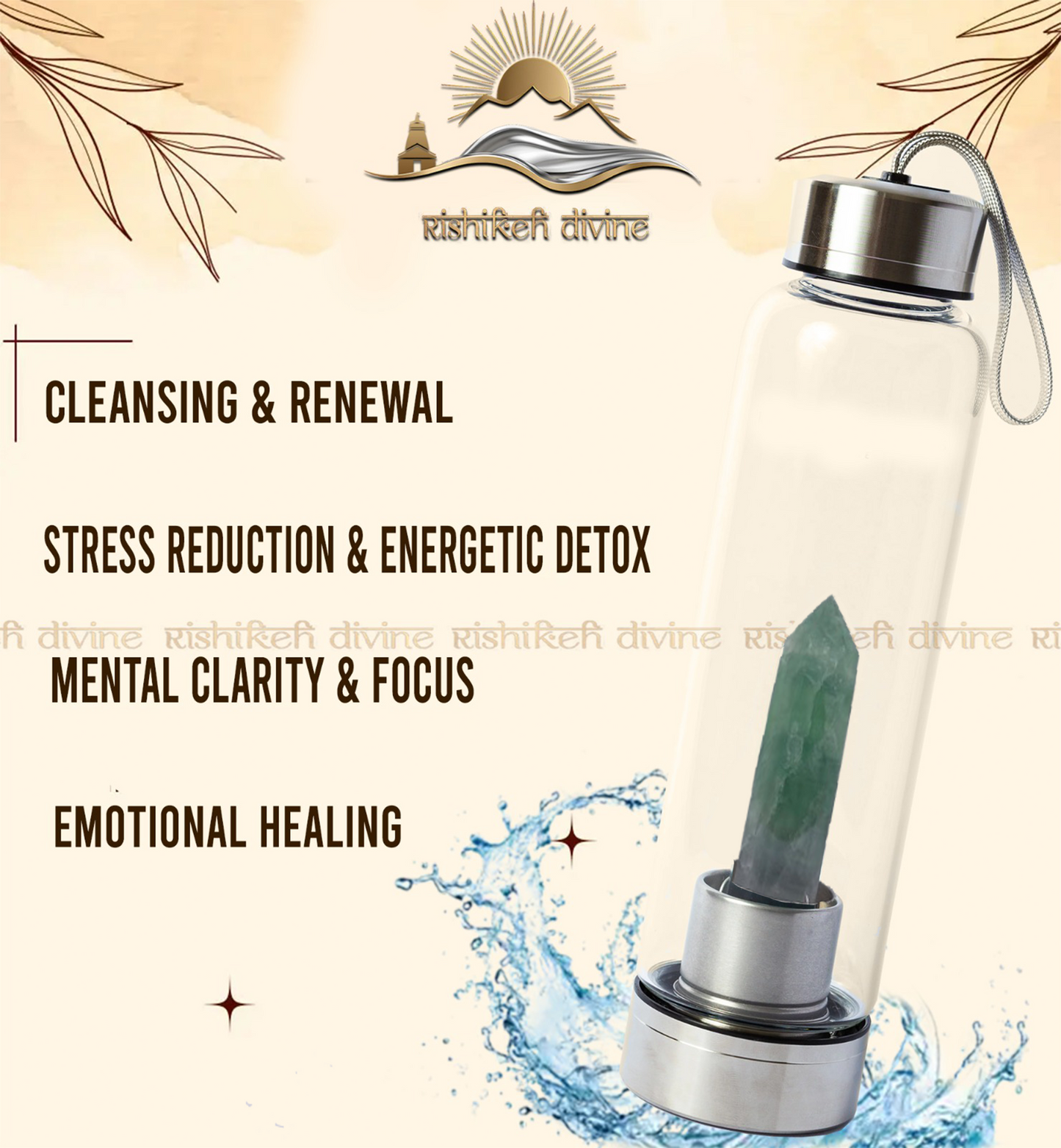 Green Fluorite Crystal Bottle