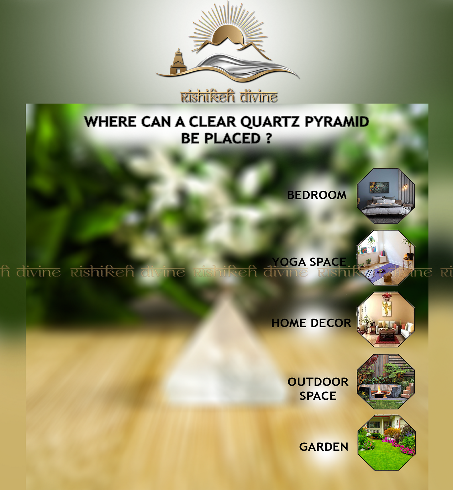 Clear quartz pyramid
