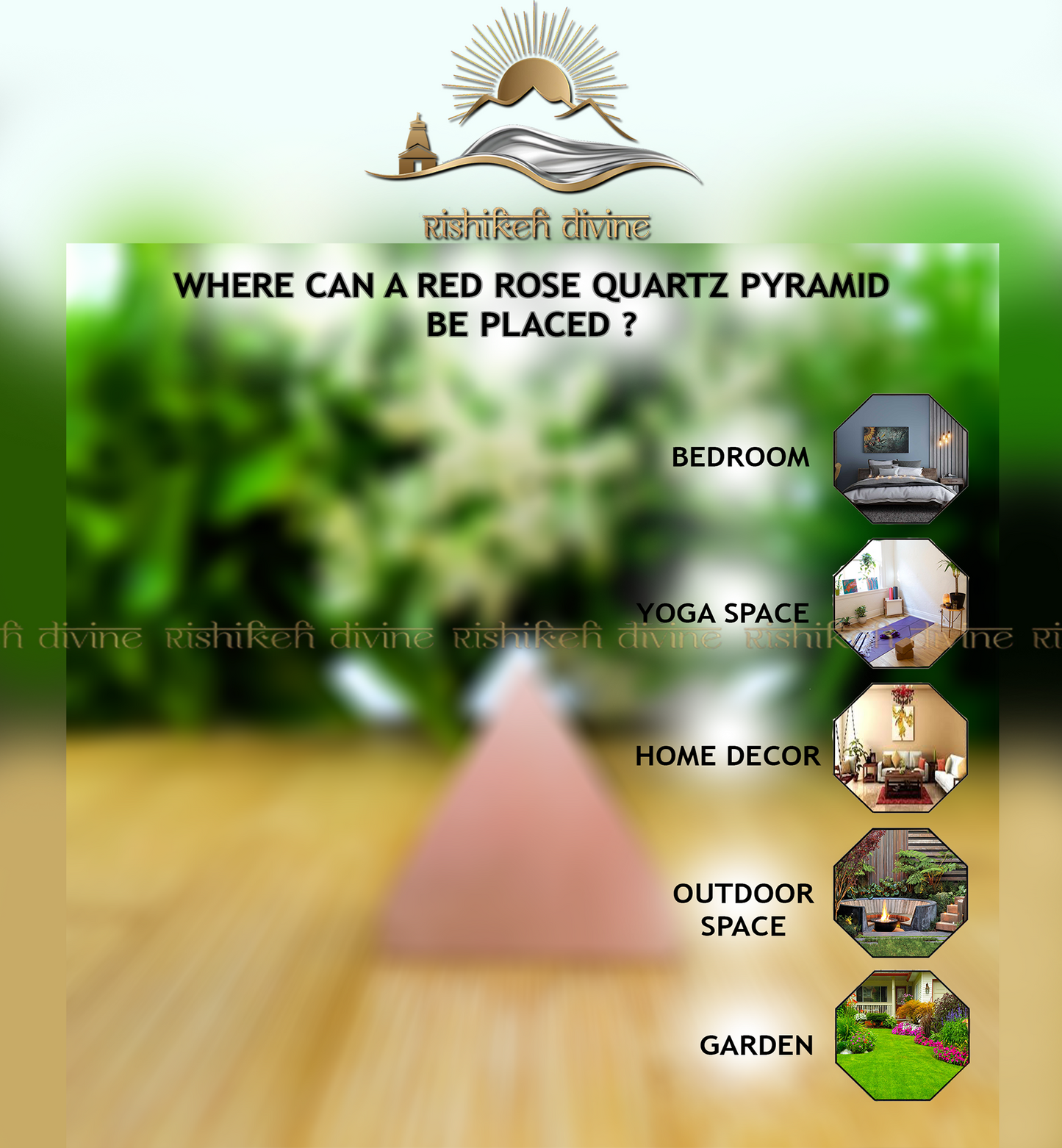 Rose quartz pyramid