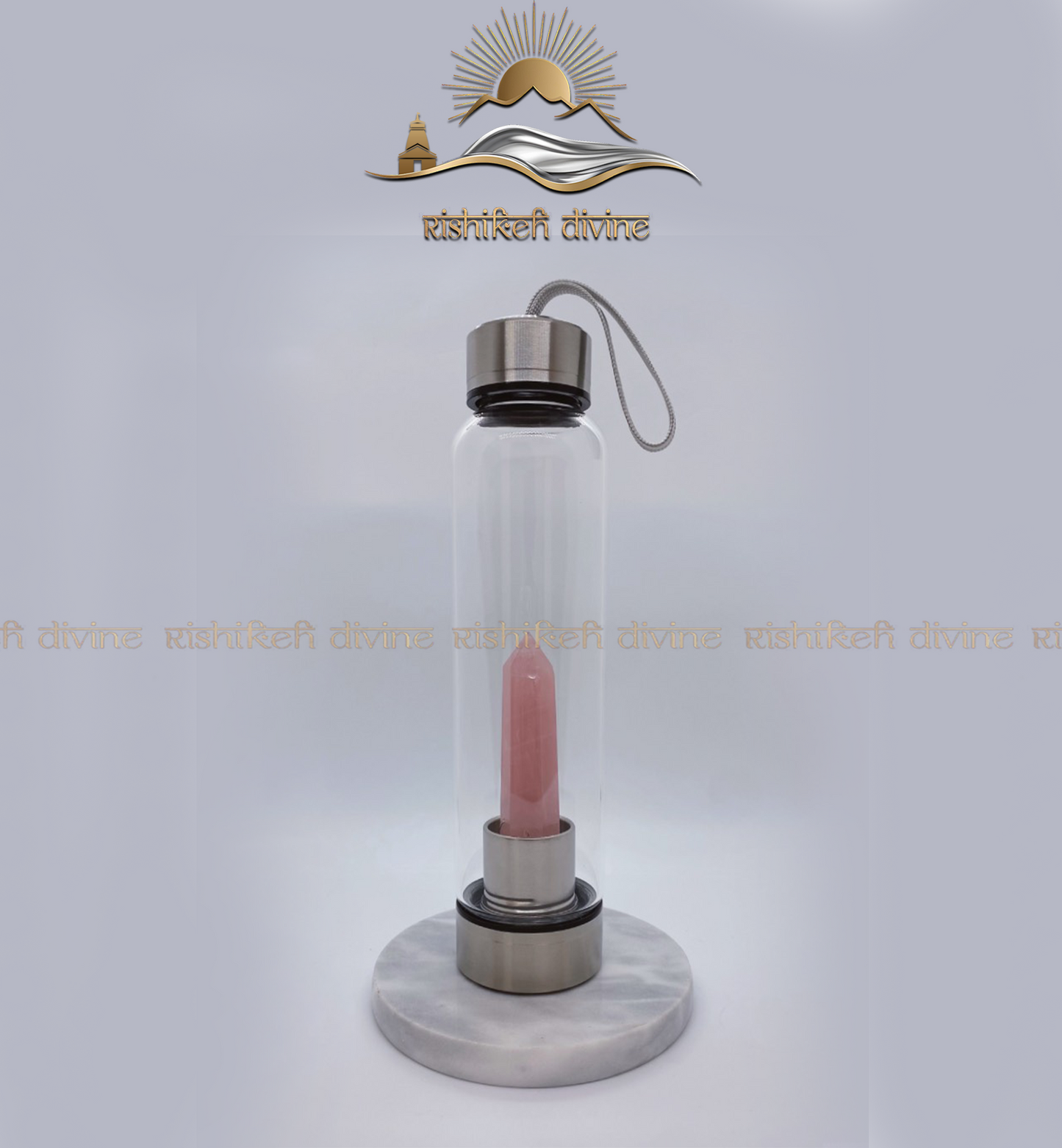 Rose Quartz Crystal Bottle