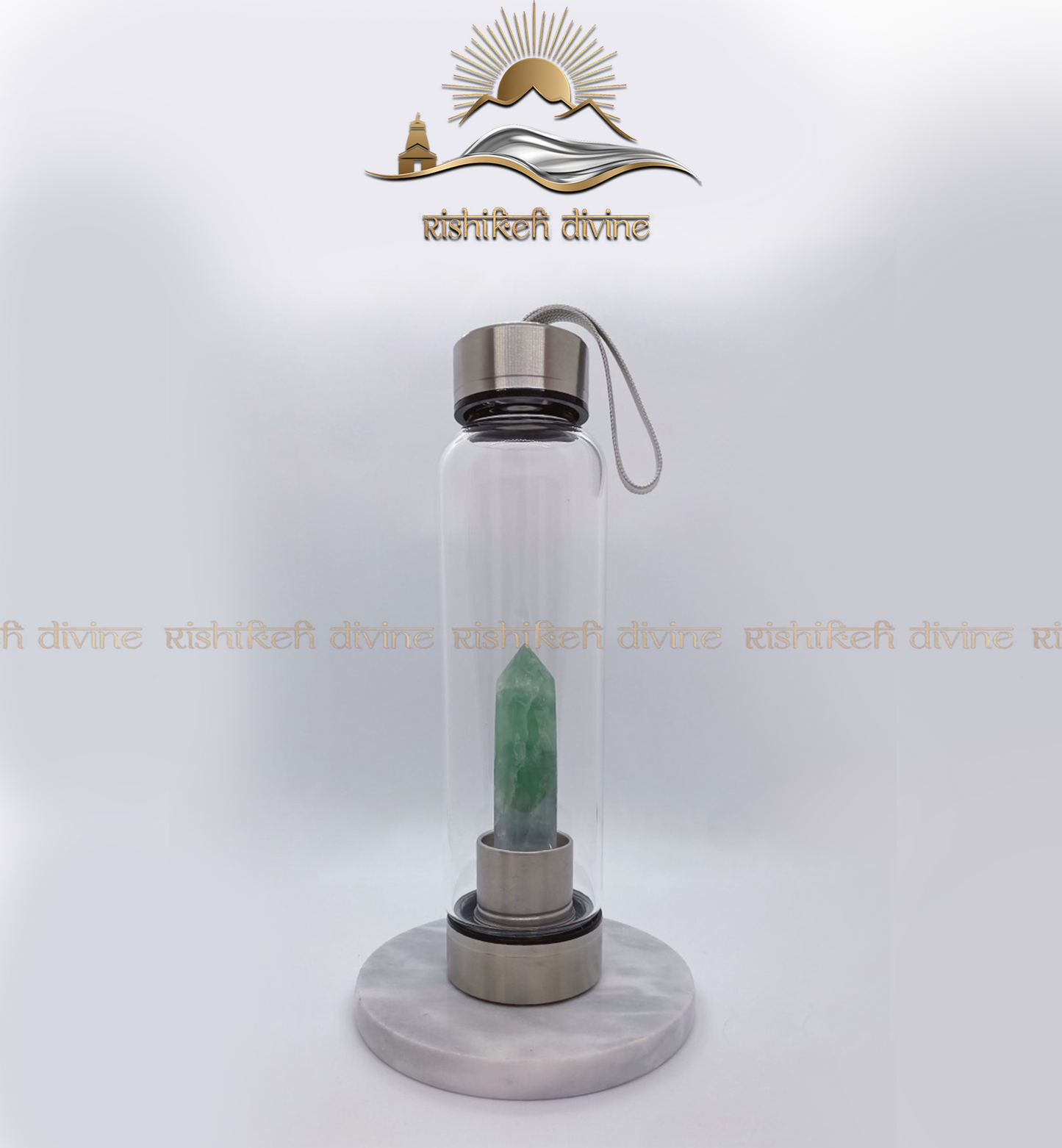 Green Fluorite Crystal Bottle
