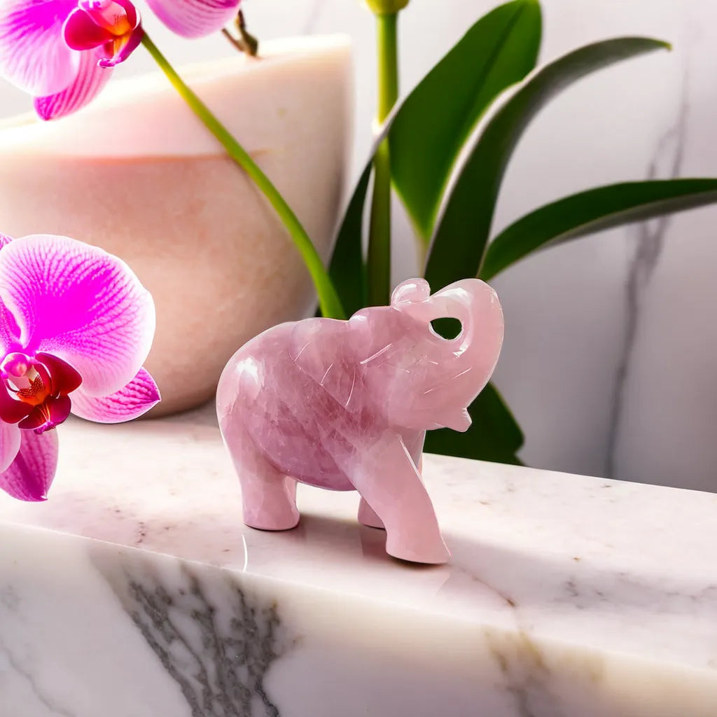 Rose Quartz Elephant