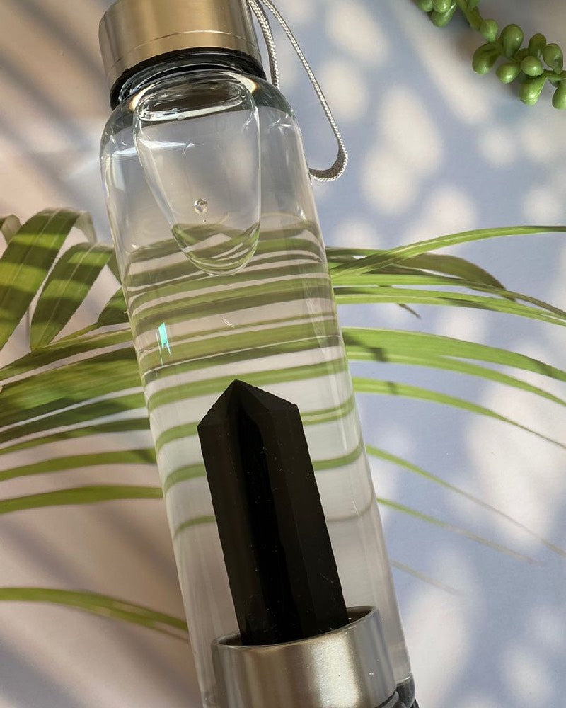 Black Tourmaline Crystal Bottles