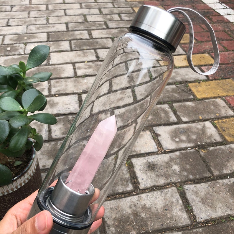 Rose Quartz Crystal Bottle