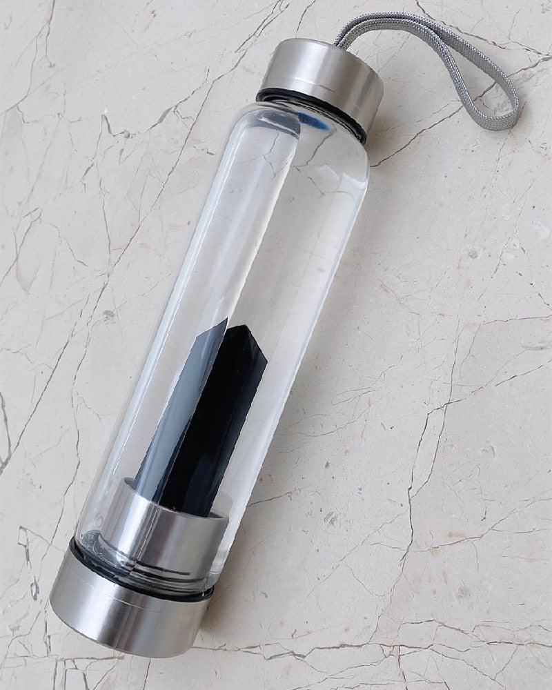 Black Tourmaline Crystal Bottles
